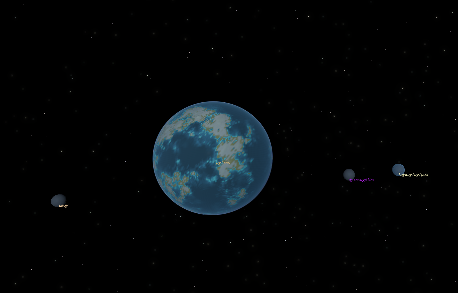 Hello Worlds project preview (rendered ocean planet)