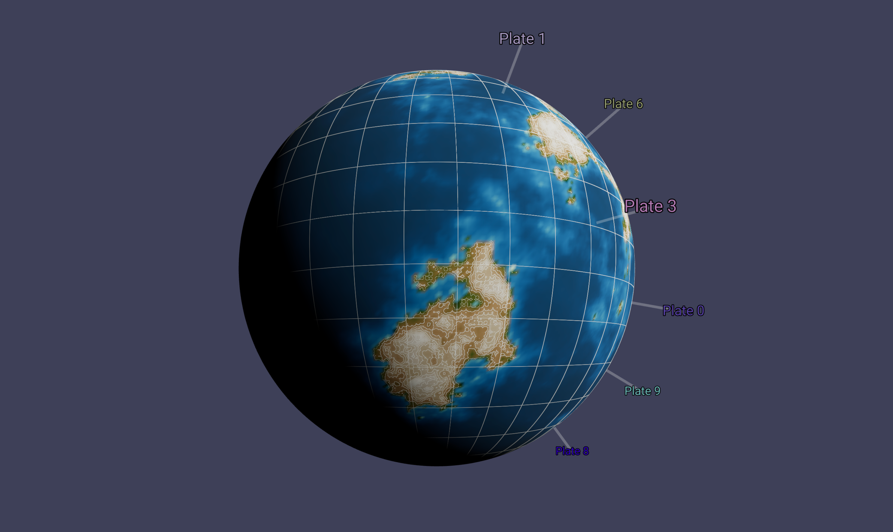World Synth project preview (procedural planet generation)
